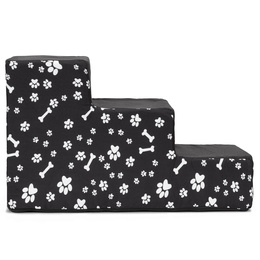 Schodki dla psa do łóżka 30 cm podest, rampa 3-stopniowa, czarne