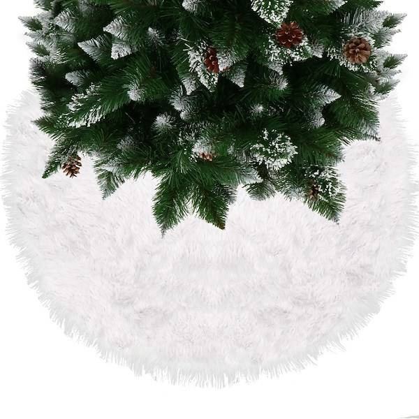 Dywanik pod choinkę 85 cm biały włochacz mata na prezenty