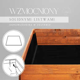Skrzynia na warzywa drewniana 140x84x26,5 cm wysoki warzywniak zielnik impregnowany