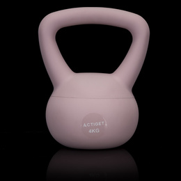 Kettlebell miękki 4kg kula odważnik hantla ciężar do ćwiczeń fitness, jasnoróżowy