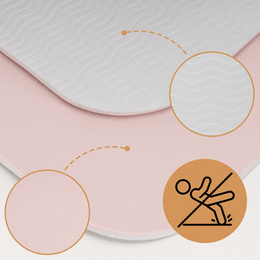 Mata do jogi, ćwiczeń fitness 183x61 cm antypoślizgowa, materac do stretchingu, jasny róż