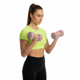 Ciężarki 2x2kg hexagonalne do ćwiczeń fitness hantle zestaw 2 szt. różowe