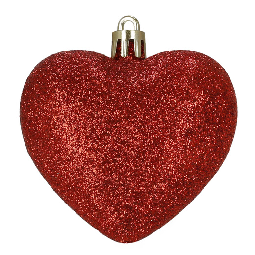 Bombki choinkowe 16 szt. zestaw dekoracji świątecznych, nietłukące, serca, czerwone