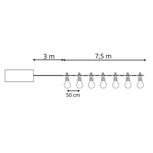 Lampki choinkowe żarówki 15 Led oświetlenie zewnętrzne solarne 10,5 m multikolor