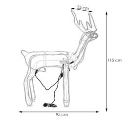 Renifer Led 115 cm świąteczny z ruchomą głową świetlna dekoracja do ogrodu biały zimny