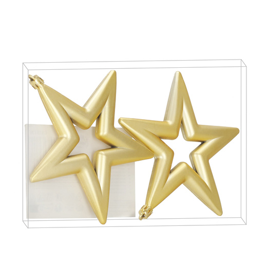 Bombki choinkowe gwiazdki 2 szt. ozdoby świąteczne do stroika gwiazdy nietłukące złote