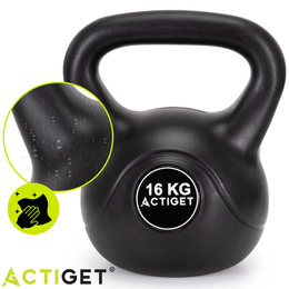 Kettlebelle odważnik kulowy 16 kg ABS hantla do ćwiczeń kula do treningu siłowego czarna