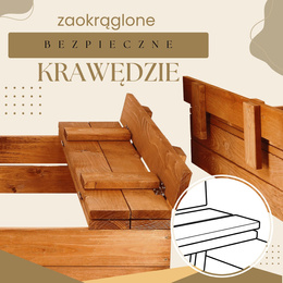 Piaskownica zamykana 98x98 cm drewno impregnowane