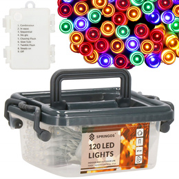 Lampki choinkowe 120 Led multikolor z programatorem na baterie