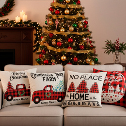 Poszewki świąteczne 40x40cm 4 szt. zestaw dekoracyjny na poduszki jaśki