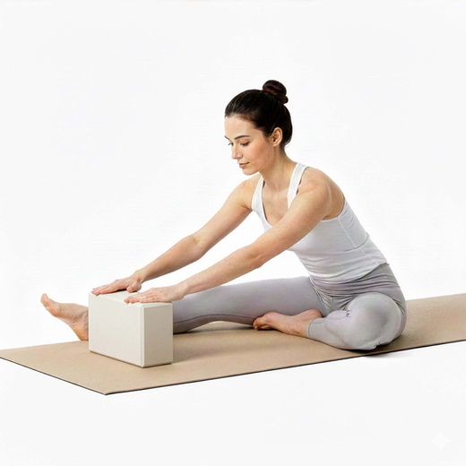 Kostka do jogi piankowa EVA 23x15x7,5 cm klocek blok do ćwiczeń pilates stretching beżowy