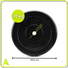 Obciążenie bitumiczne 20 kg talerz kompozytowy 31 mm krążek do sztangi hantli