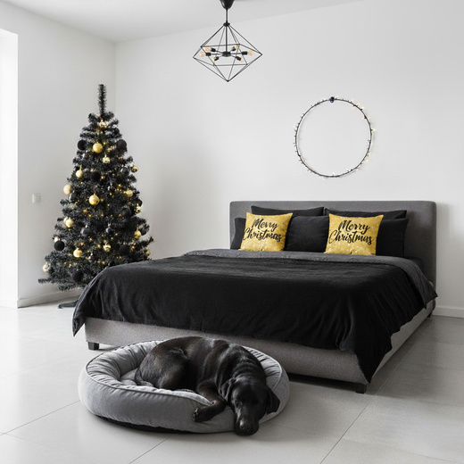 Choinka sztuczna 180 cm jodła czarna nowoczesna, ze stojakiem