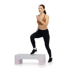 Step do ćwiczeń fitness 3-stopnie, schodek treningowy do aerobiku