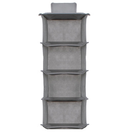 Organizer do szafy wiszący z 4 półkami 80x30x30cm szary