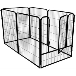 Kojec dla zwierząt wybieg klatka dla psa 184x94x100 cm czarna