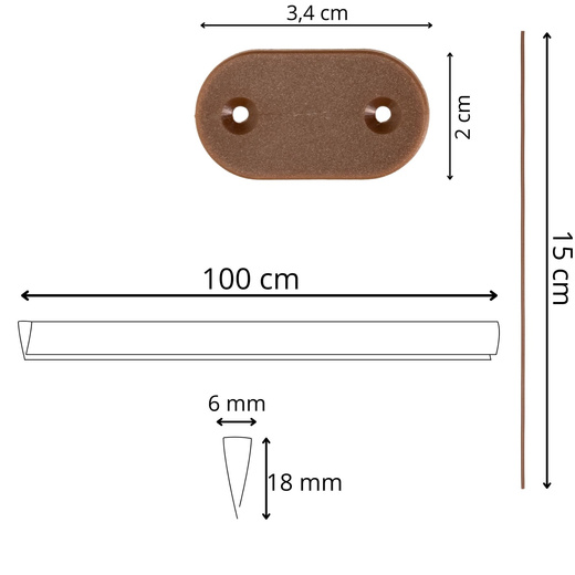 Osłona PVC maskująca 500x160 cm, profile zestaw na balkon, taras, ogrodzenie brązowe