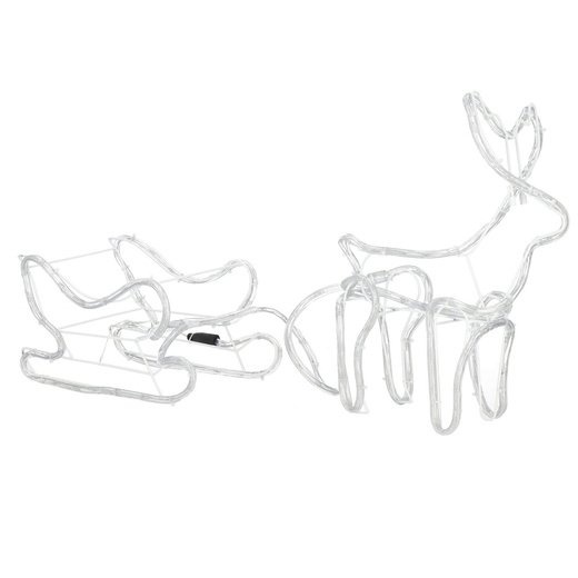 Renifer Led świąteczny z saniami 100 cm świetlna dekoracja biały ciepły