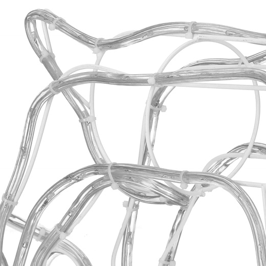 Renifer Led świąteczny z saniami 210 cm świetlna dekoracja biały zimny + flash