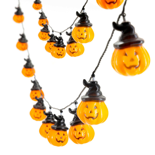 Lampki na Halloween dynie 5 m girlanda łańcuch świetlny na baterie 20 LED świecąca ozdoba