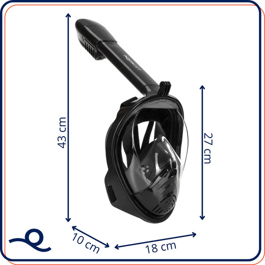 Maska do nurkowania L/XL pełnotwarzowa, z rurką, AntiFog, DryTop do snorkelingu regulowana
