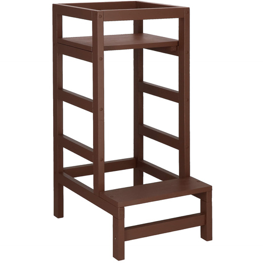 Pomocnik kuchenny 4-poziomowy kitchen helper, podest dla dzieci 90 cm brązowy