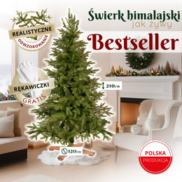 Choinka sztuczna 210 cm świerk himalajski jak żywy PE Royal Trees premium drzewko świąteczne