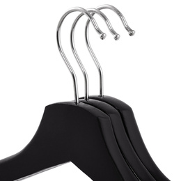 Wieszaki na ubrania drewniane zestaw 3 szt. czarne