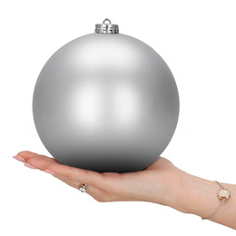 Bombki choinkowe 6 szt. ozdoby świąteczne 15 cm nietłukące srebrne