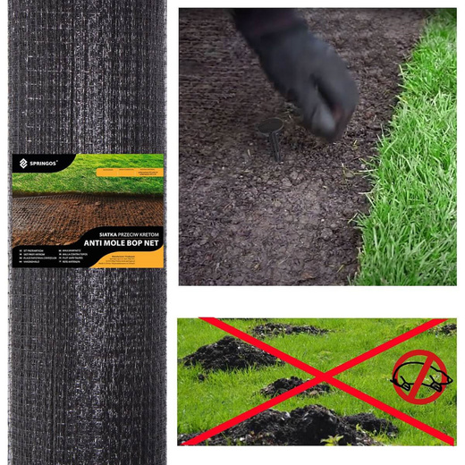 Siatka na krety 2 m x 100 m przeciw kretom, nornicom 45g/m2