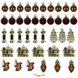 Bombki choinkowe 40 szt. zestaw dekoracji świątecznych, nietłukące, brązowy, złoty, biały
