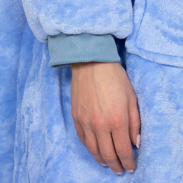 Kocobluza damska męska oversize koc bluza 2w1 z kapturem XXL ciepła jasnoniebieska