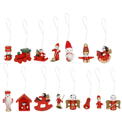 Zawieszki choinkowe 30 sztuk drewniane ozdoby świateczne