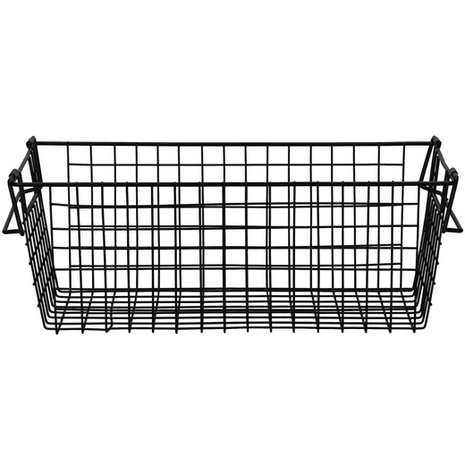 Kosz metalowy do przechowywania 41x17x15 cm prostokątny czarny