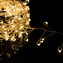 Lampki choinkowe 100 LED sople na baterie białe ciepłe