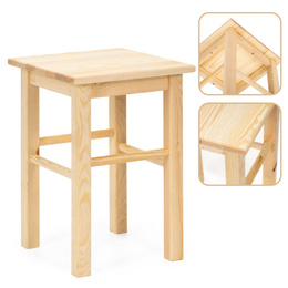 Taboret drewniany, krzesło kuchenne 43,5 cm wielofunkcyjny stołek