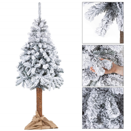 Choinka sztuczna na pniu 220 cm świerk śnieżony