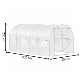 Szklarnia ogrodowa foliowa UV4 140g/m2 4x2,5x2 m tunel na warzywa zioła foliak warzywniak