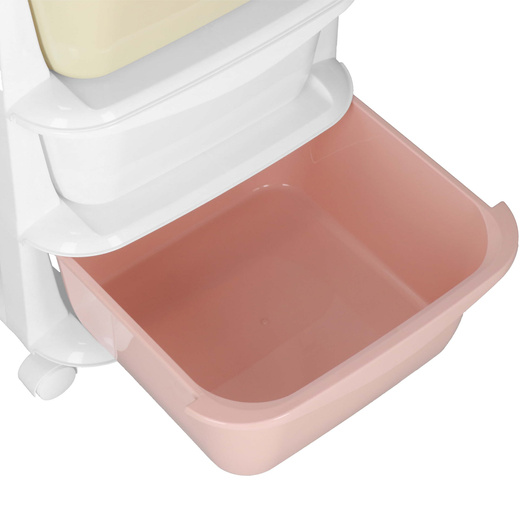 Regał na zabawki z 4 szufladami, pojemnik na kółkach, mobilny orgaznizer pastelowy