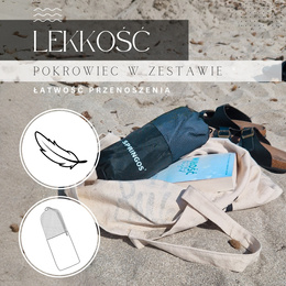 Ręcznik plażowy szybkoschnący 180x90 cm z mikrofibry niebieski