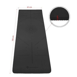 Gruba mata do ćwiczeń jogi fitness 183 cm czarna