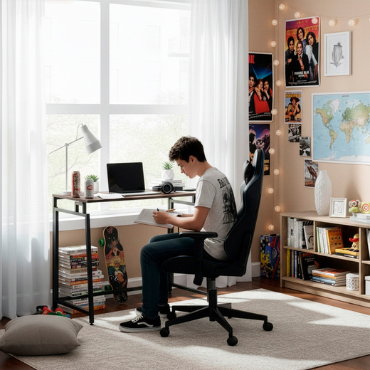 Biurko komputerowe, składane 80 cm stolik do pracy przy komputerze, drewniany, ciemno brązowy