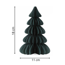 Papierowa choinka 18 cm ozdoba świąteczna dekoracja 3D z magnesem zielona