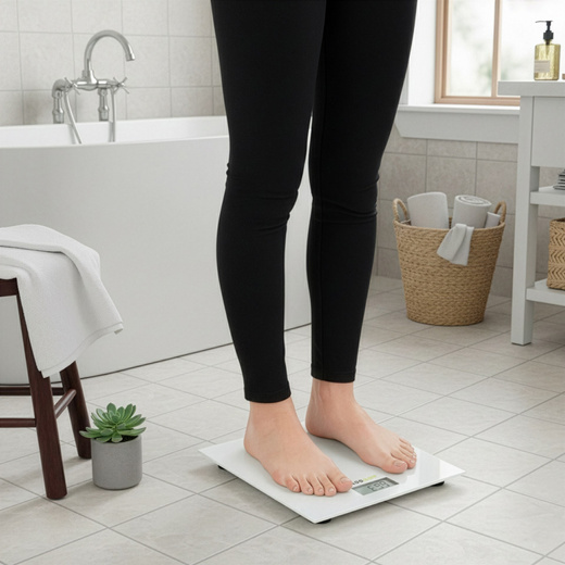 Waga łazienkowa, elektroniczna 150 kg szkło hartowane, biała