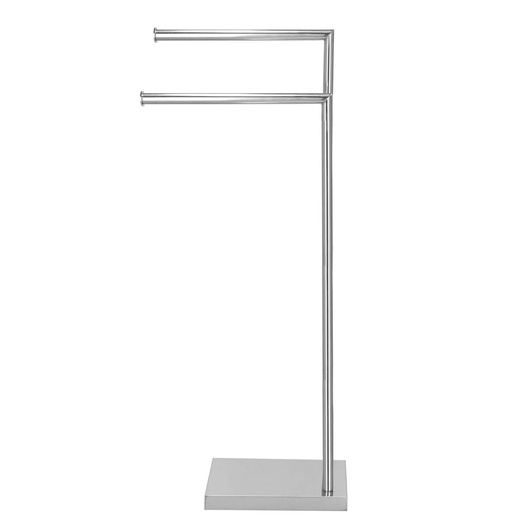 Wolnostojący wieszak łazienkowy na ręczniki, podwójny 80 cm srebrny 