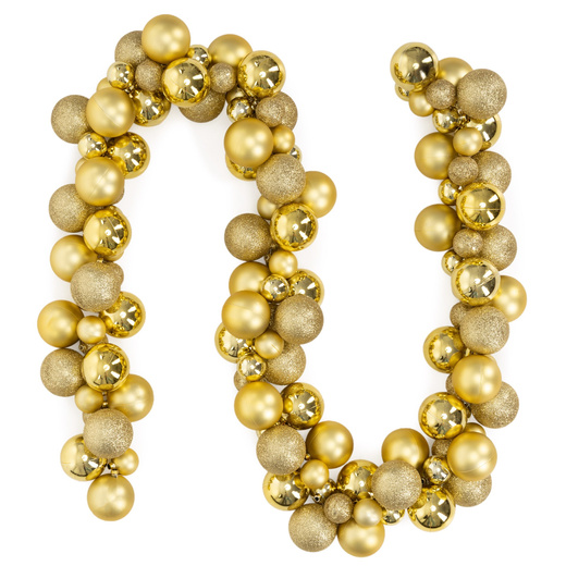 Girlanda świąteczna 160 cm łańcuch z bombek 130 szt. złote