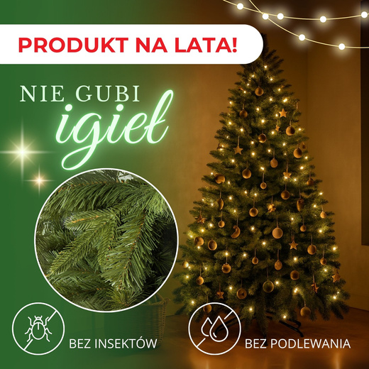 Choinka sztuczna 220 cm jodła kaukaska PE