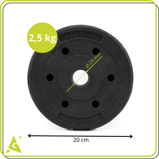 Obciążenie bitumiczne 2,5 kg talerz kompozytowy 29 mm krążek do sztangi hantli