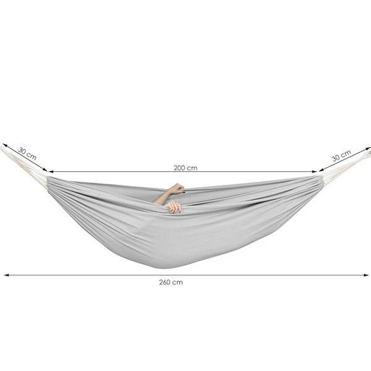 Hamak dwuosobowy 200kg bujak ogrodowy 200x150cm jasnoszary