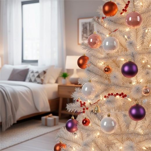 Bombki choinkowe 24 szt. zestaw dekoracji świątecznych 6,5 cm nietłukące